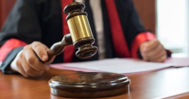 Judge and gavel in courtroom